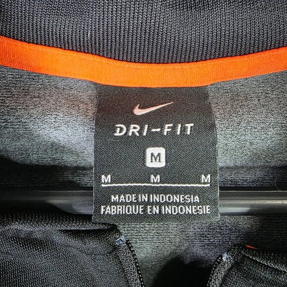 Mens Nike Black Gray Orange Dri-Fit OSU Pullover Shirt Long Sleeve 1/4 Zip M - Picture 2 of 8